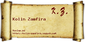 Kolin Zamfira névjegykártya